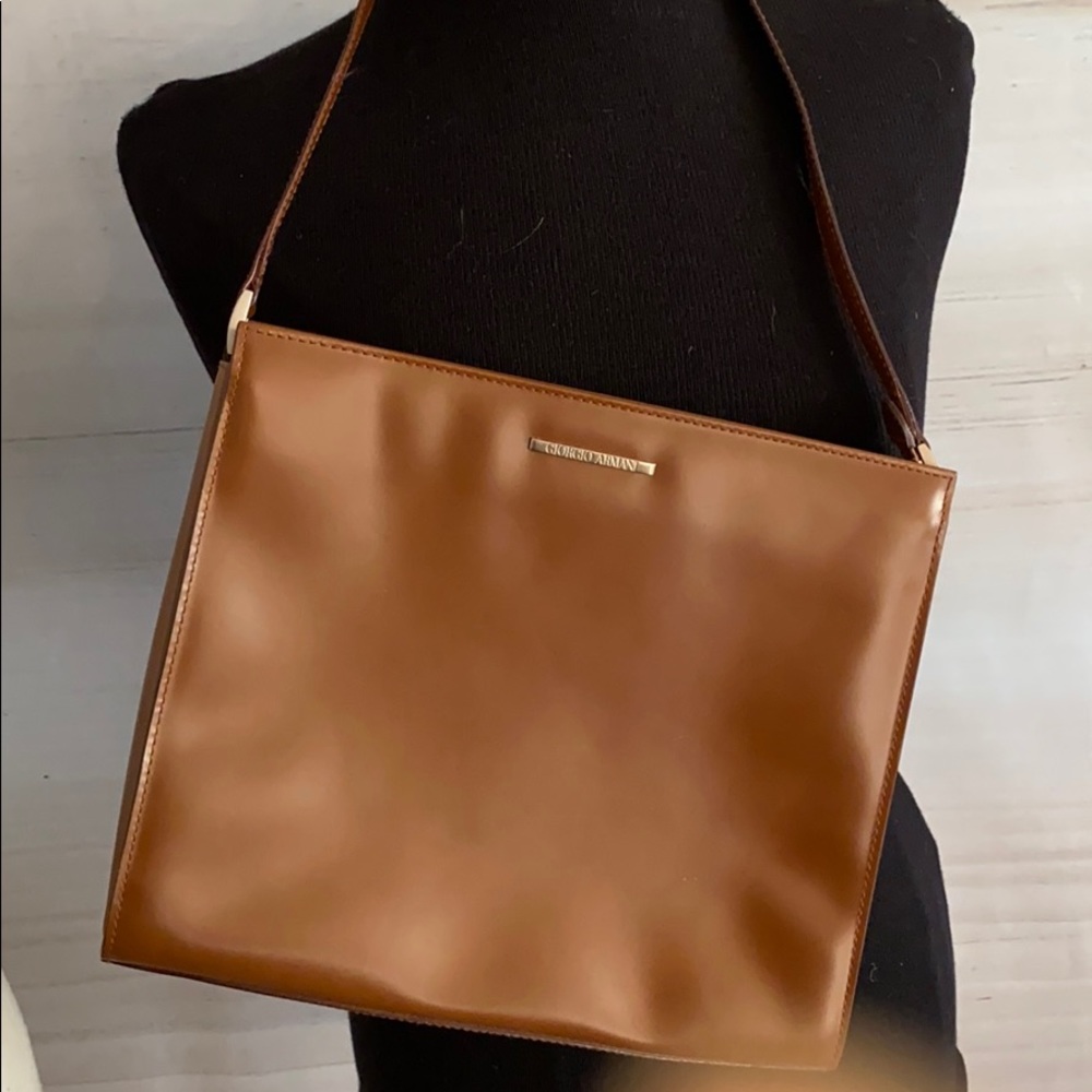 Giorgio Armani shoulder bag Brown genuine leather
